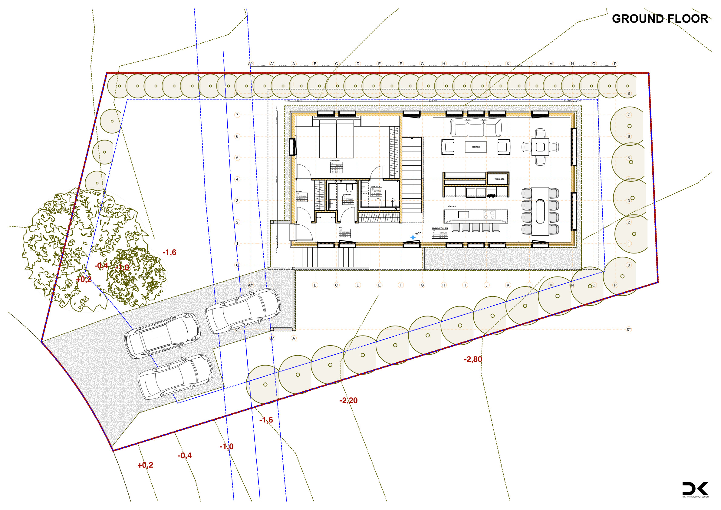 Main level architectural floor plan